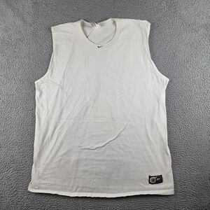 Vintage Nike Basketball T-Shirt Mens 2XL White Sleeveless Center‎ Swoosh